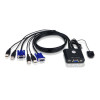 Aten CS22U 2-Port USB VGA Cable KVM Switch with Remote Port Selector