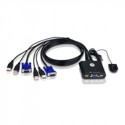 Aten CS22U 2-Port USB VGA Cable KVM Switch with Remote Port Selector