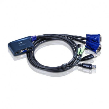 Aten CS62US 2-Port USB VGA/Audio Cable KVM Switch | 0.9m